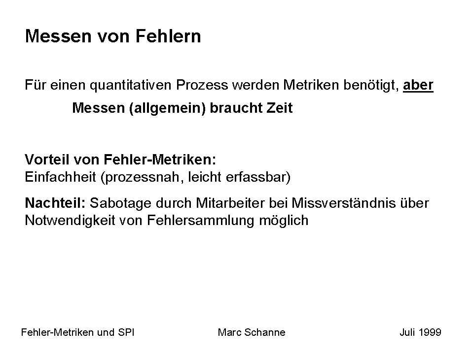 Messen von Fehlern